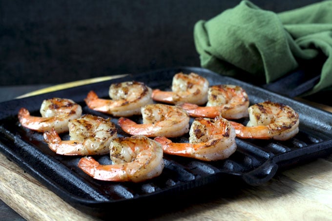 grilled shrimp on an electric grill