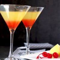 Tropical bikini martinis in martini glasses