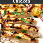 Tequila Lime Chicken made with boneless skinless chicken breasts marinated in a flavorful mixture of lime juice, tequila, cilantro and spices. A super easy grilled chicken recipe perfect for summer entertaining!
