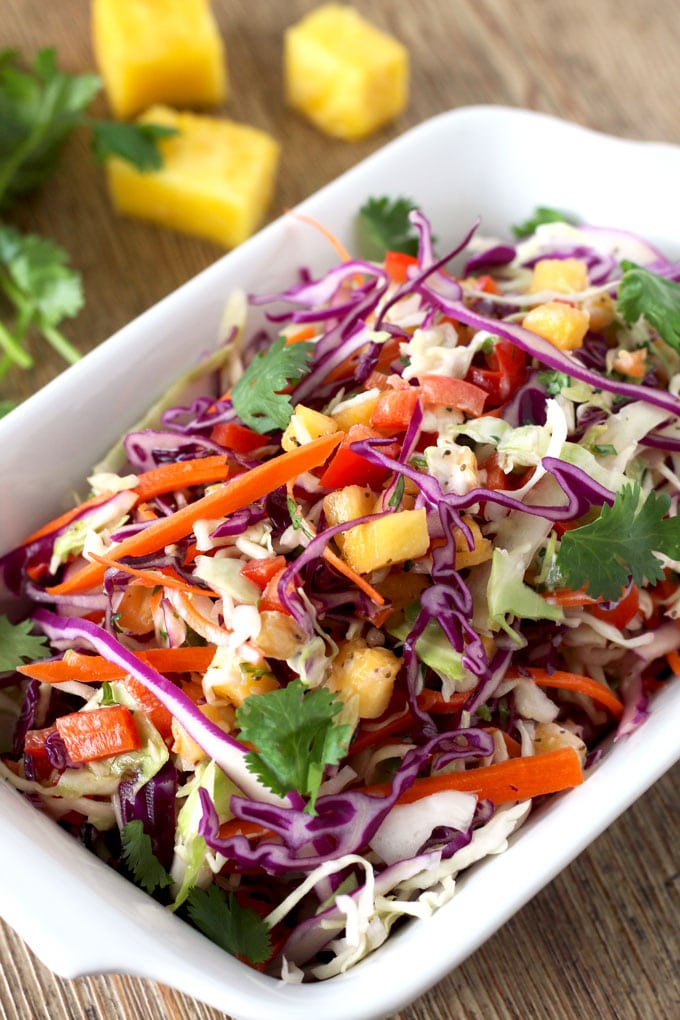 Fresh and crisp slaw with a hint of sweetness from fresh pineapple