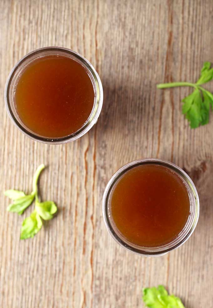 This Slow Cooker Beef Bone Broth is loaded with flavor and nutrients. Great for sipping or as a base for soups, stews, sauces and to use as a cooking liquid.
