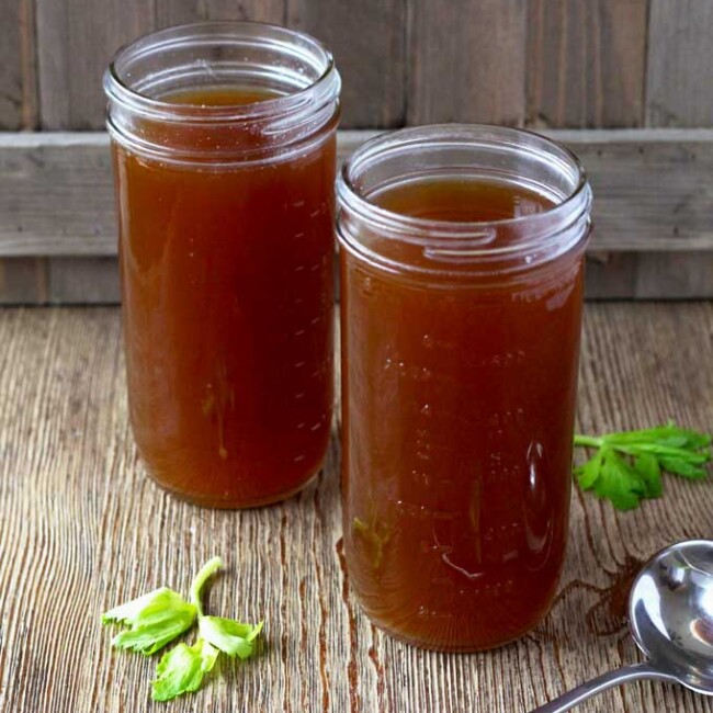 This Slow Cooker Beef Bone Broth is loaded with flavor and nutrients. Great for sipping and as a base for soups, stews, sauces and to use as a cooking liquid.