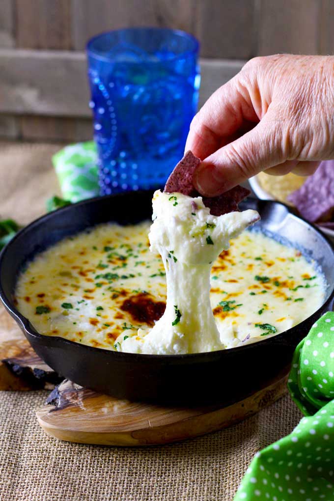 Queso Fundido Dip ~ Rich Decadence! | Lemon Blossoms