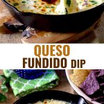 This Queso Fundido Dip is made with only a few ingredients and ready in 10 minutes! This gooey, melty and delicious queso dip is one of the easiest party dips ever!