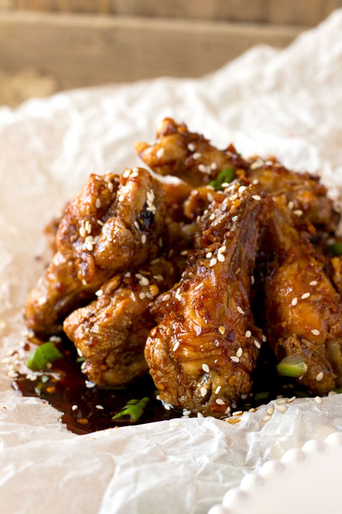 Close-up of a pile of chicken wings.