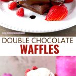 This Double Chocolate Waffles Recipe is easy and makes delicious decadent chocolate waffles! These waffles are light and crispy on the outside, fluffy and full of rich chocolate on the inside.