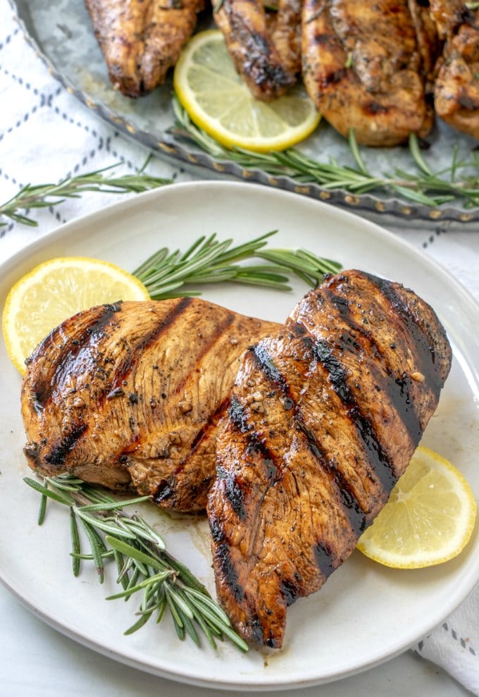 Grilled Chicken Breast with the Best Balsamic Herb Marinade | Lemon ...