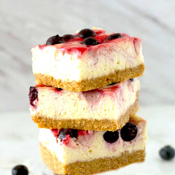 Berry Swirl Cheesecake Bars Recipe
