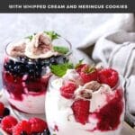 Pin image of eaton mess with raspberries and blueberries