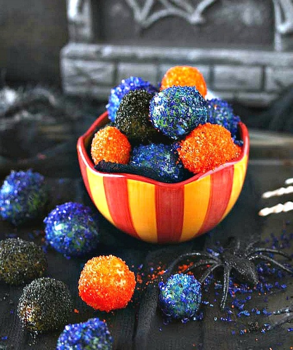 Halloween Sugared Prosecco Grapes