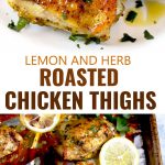 These Roasted Chicken Thighs are juicy, tender and perfectly crispy on the outside. These mouthwatering roasted chicken thighs are so easy to make and incredibly flavorful!