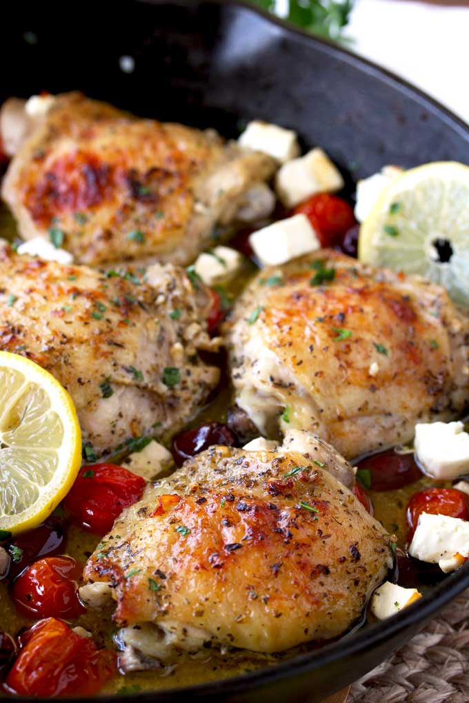 Greek Lemon Oven Roasted Chicken Thighs 2