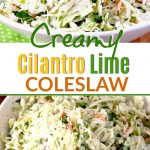 This Coleslaw recipe is crunchy, light and full of flavor! Easily made with a pre-shredded cabbage mix and tossed in creamy cilantro lime coleslaw dressing. This homemade coleslaw is the perfect side dish for summer parties, potlucks and barbecues