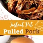 Images of pulled pork sandwich and BBQ Pulled Pork in a bowl