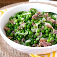 Sauteed Peas with Prosciutto and Shallots is an easy and quick side dish perfect any day of the week and fabulous enough to serve for holiday meals!