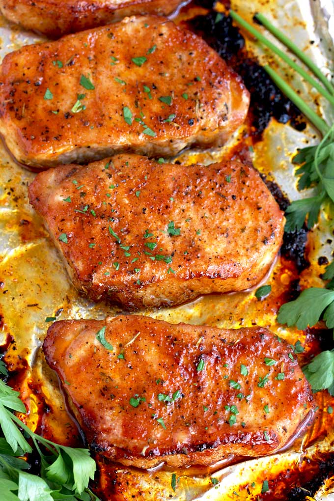 Easy Oven Baked Pork Chops | Lemon Blossoms