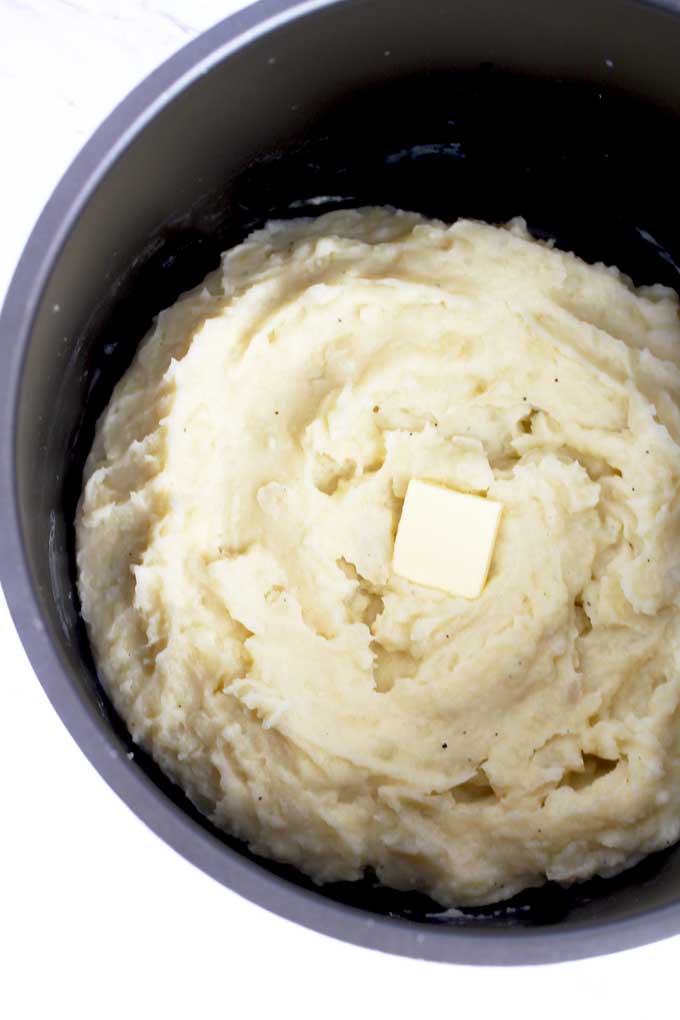 Creamy Mashed Potatoes inside an Instant Pot.
