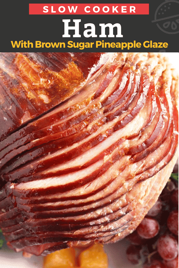 Slow Cooker Ham simmers in a finger-licking brown sugar and pineapple glaze to delicious perfection. This Crock Pot Ham is made with only a few ingredients effortlessly!