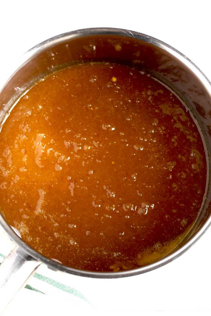 Brown Sugar Pineapple Glaze in a pot