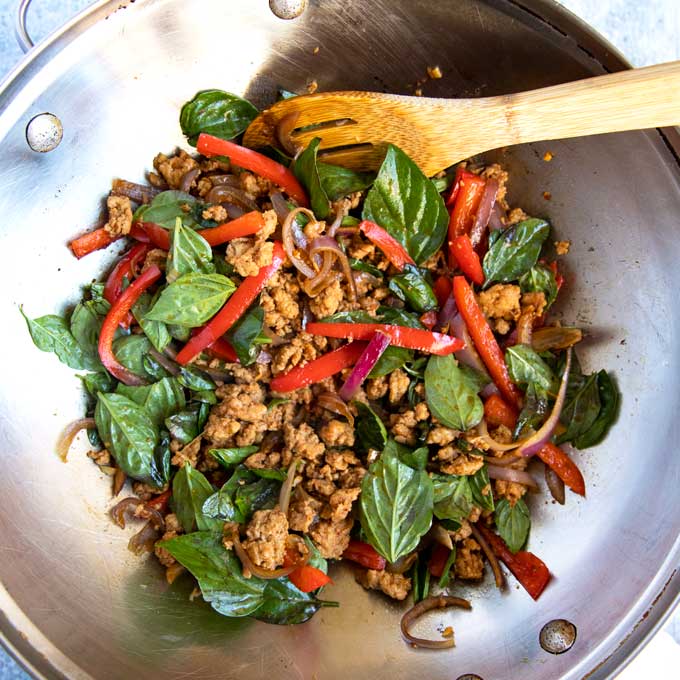 Easy Thai Basil Chicken.