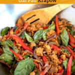 Thai Basil Chicken stir fried in a wok