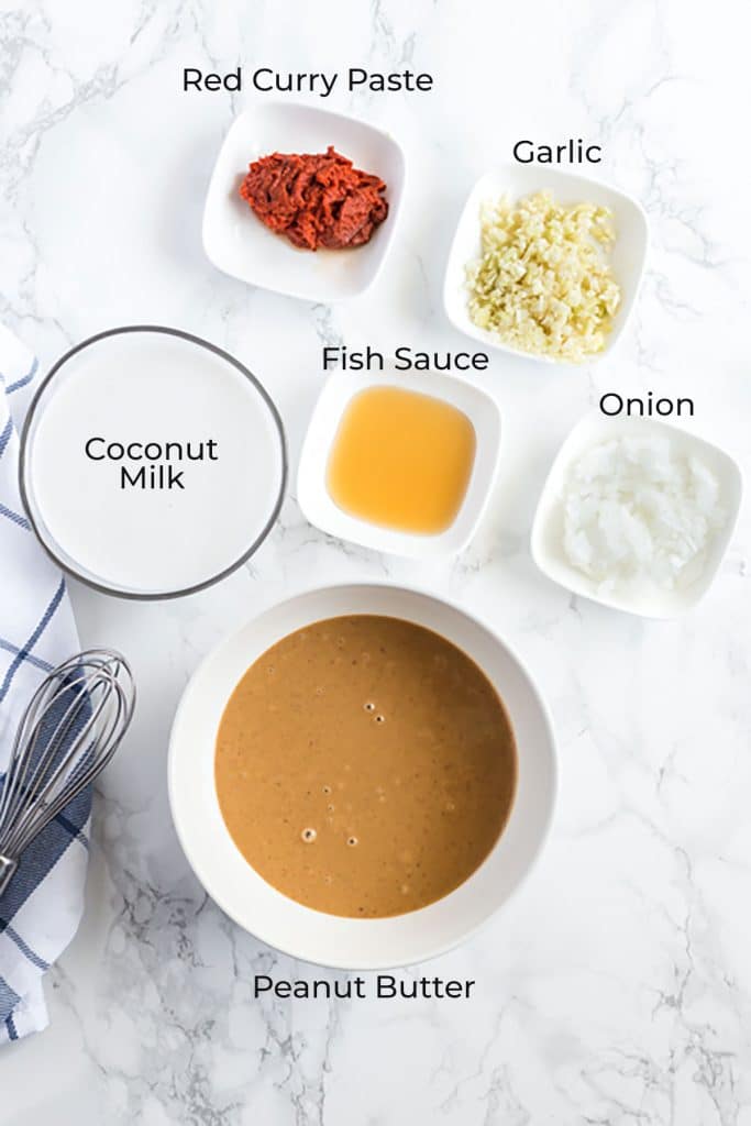 Ingredients to make Thai Peanut Sauce