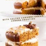 Pumpkin Cake slice with Caramel Cream Cheese Frosting