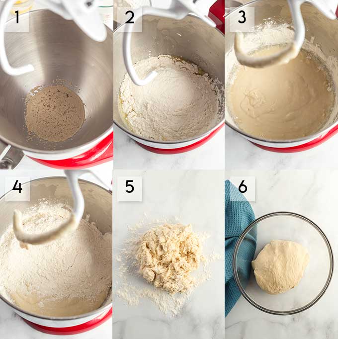 Making the dough for this bread recipe