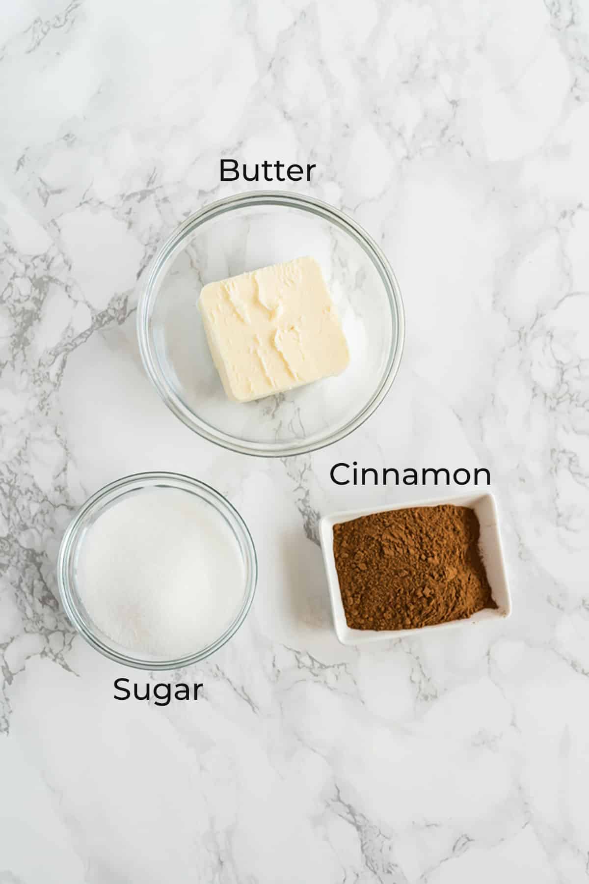 Ingredients for the cinnamon rolls filling