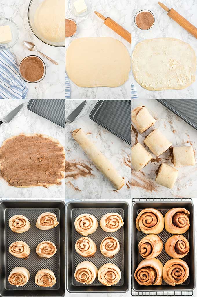 Images on how to fill and roll the sweet buns