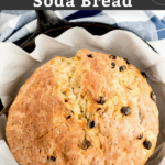 This Irish Soda bread is light, slightly sweet and delicious! This buttermilk bread recipe is a no-knead, quick bread studded with raisins.