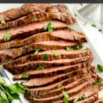This London Broil recipe is the best, most delicious and tender London broil steak ever. This marinated and pan seared London Broil is the perfect budget friendly steak dinner!