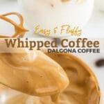 Creamy Whipped Coffee is absolutely irresistible and a great way to make your morning coffee super special. This Dalgona Whipped Coffee recipe is made with only 3 ingredients and can be served hot or cold!