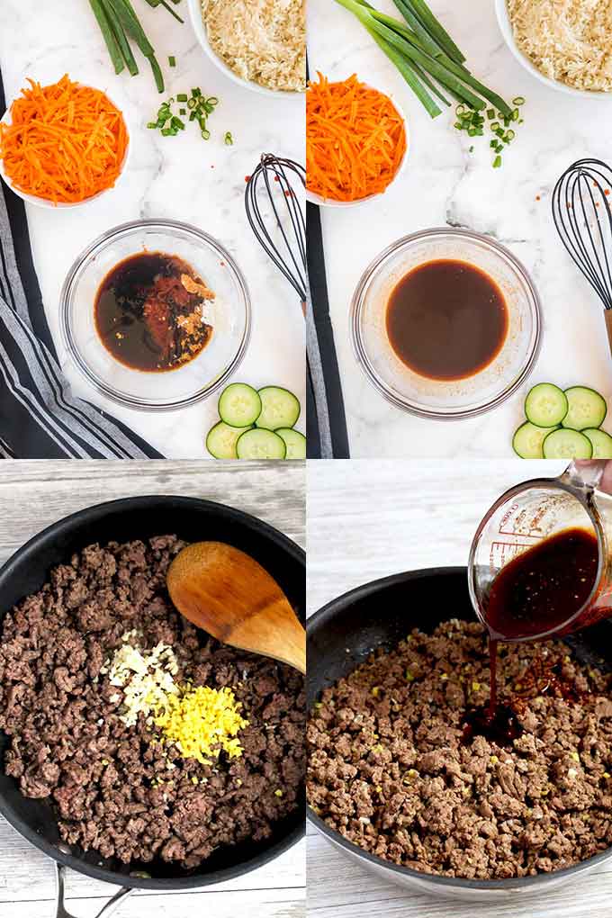 step by step photos on how to make korean ground beef 
