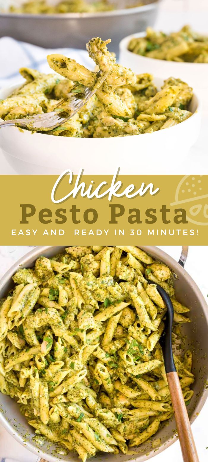 Chicken Pesto Pasta (Creamy) Lemon Blossoms