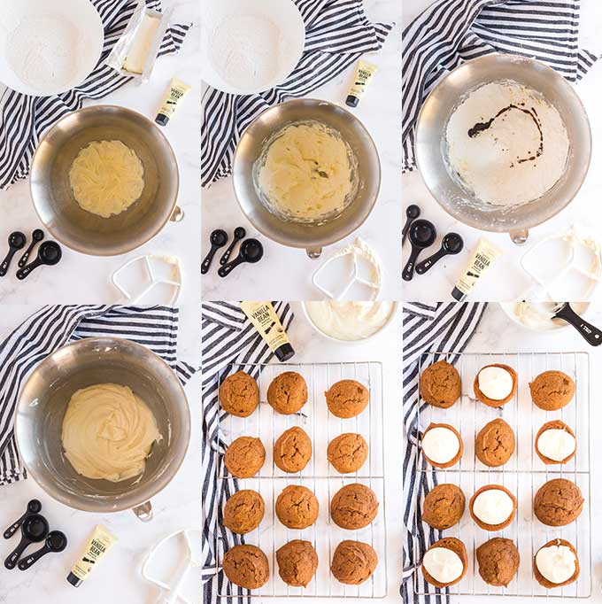 Step by step photos for making whoopie pie cookie filling