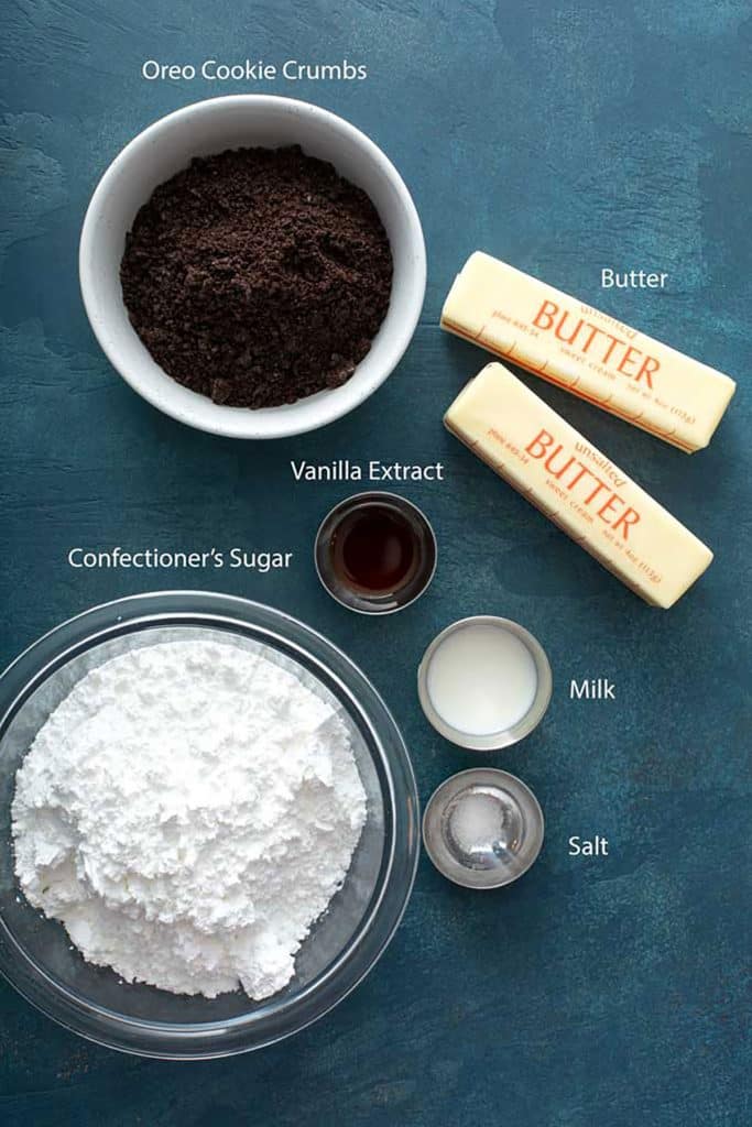 Cookies and Cream Frosting Ingredients