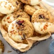 Cranberry oatmeal cookies in a basket