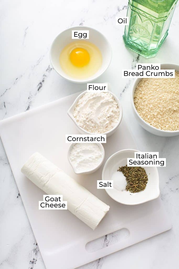 ingredients to make crispy fried goat cheese