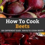 Pin images of whole and cooked beets on a sheet pan