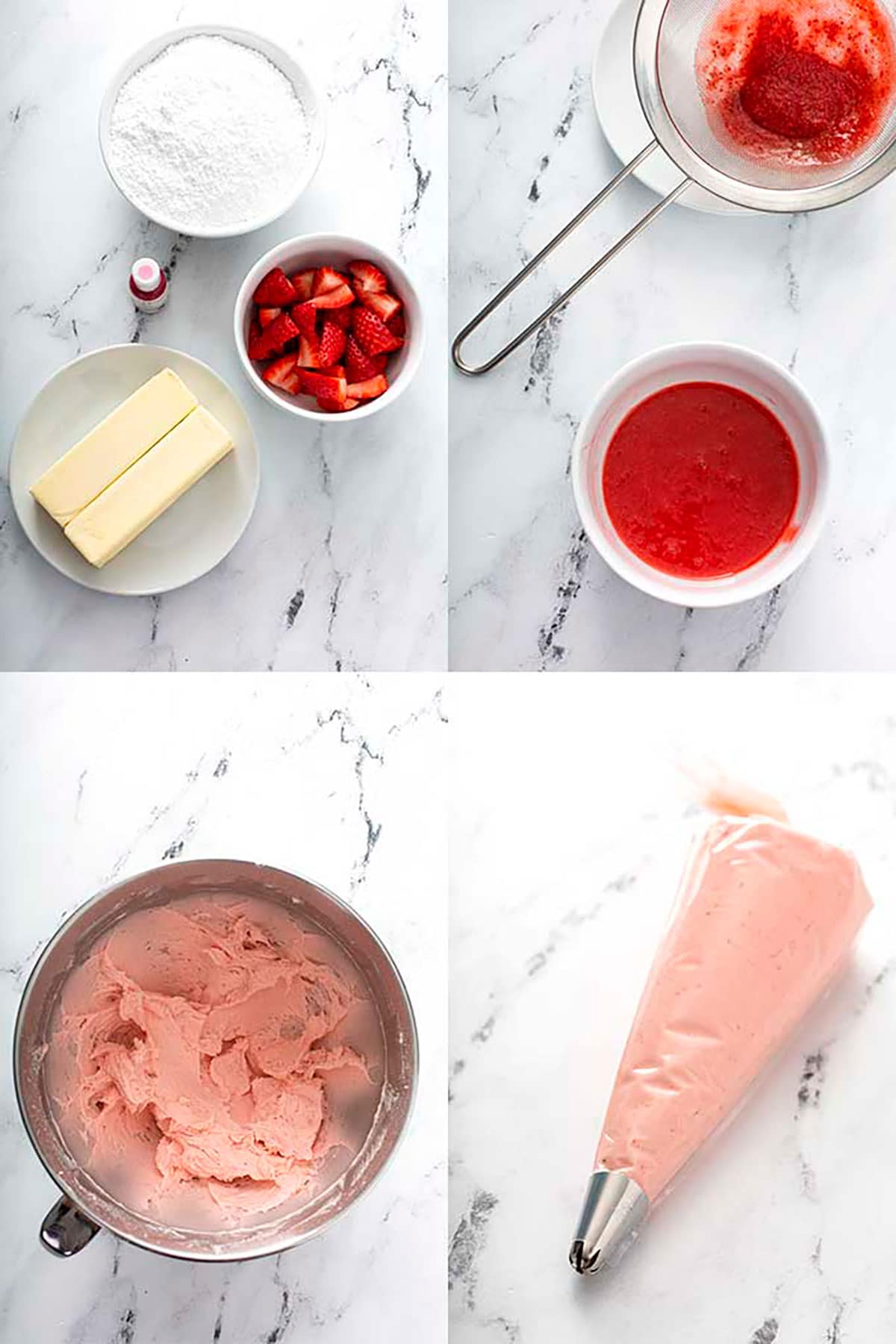 step by step photos on how to make strawberry buttercream