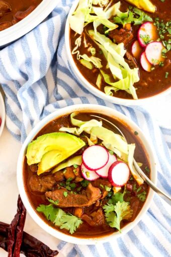 Authentic Red Pork Mexican Pozole - Lemon Blossoms