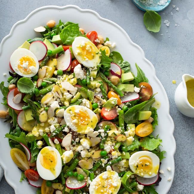 Spring Salad on a white platter