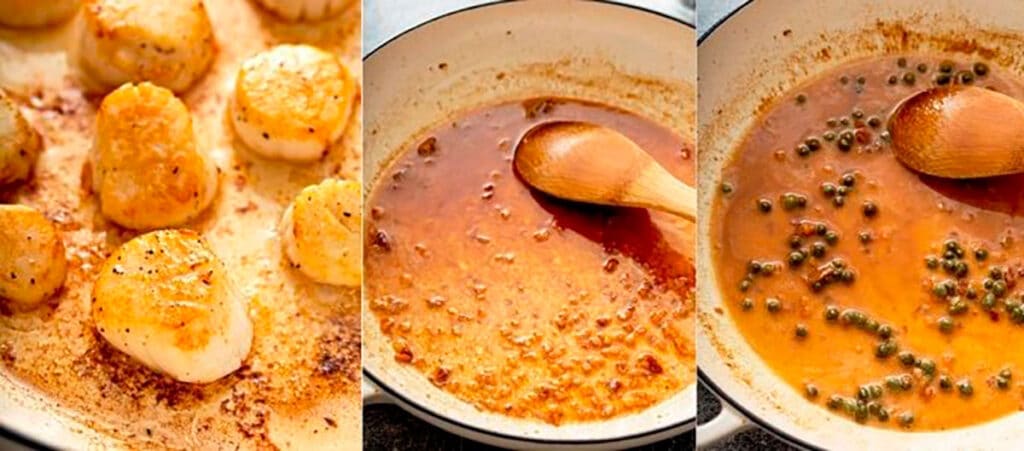 step by step pictures on how to make Pan Seared Scallops