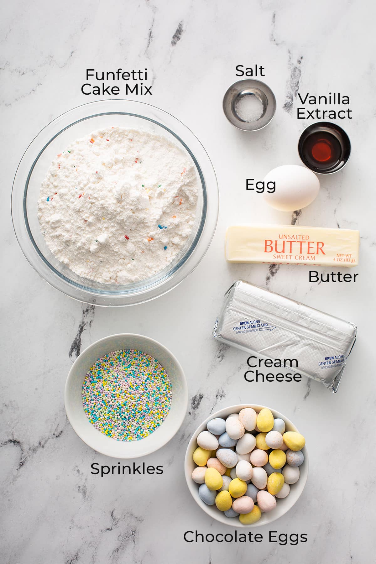 Ingredients to make Easter Bird's Nest cookies