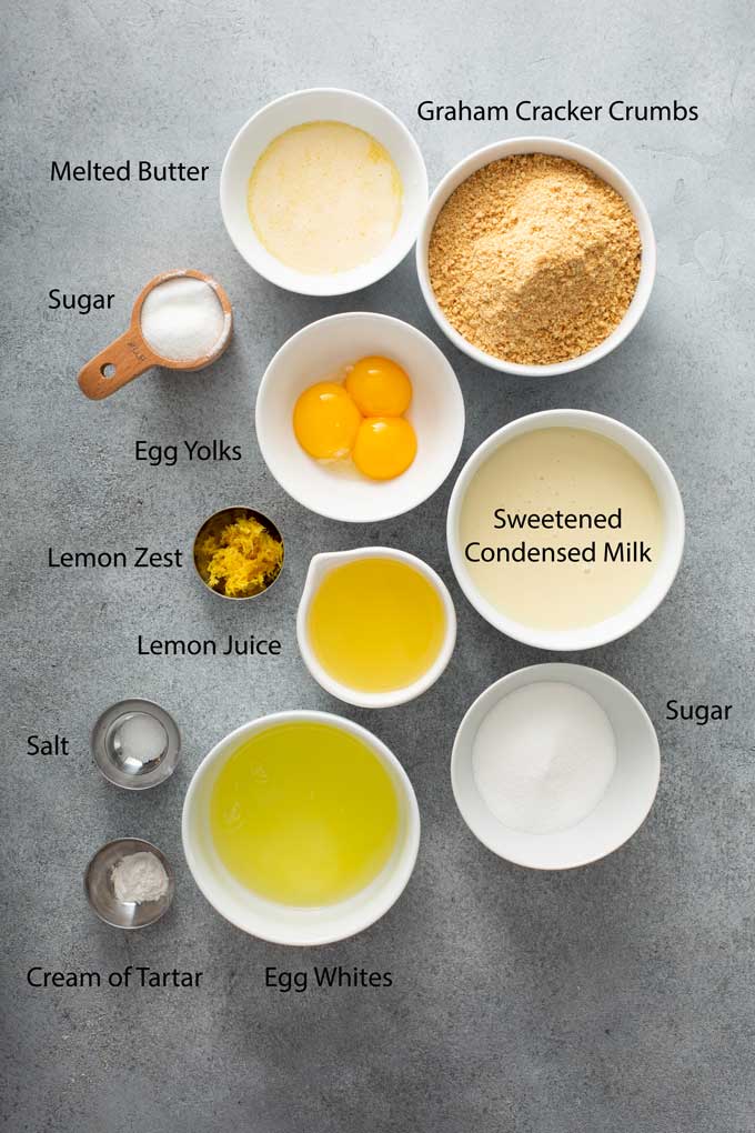 Ingredients to make lemon creamy pie