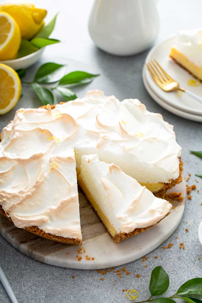 Lemon Meringue Pie cut up 