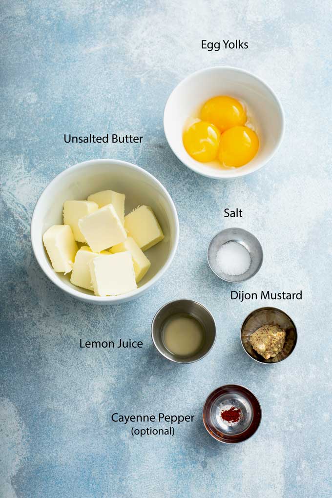 Ingredients to make French Hollandaise.