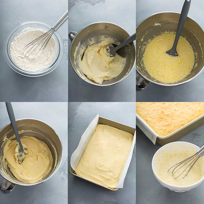 Step by step images on how to make lemon brownies