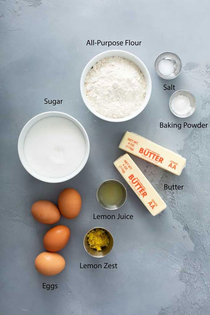 ingredients to make lemon brownies